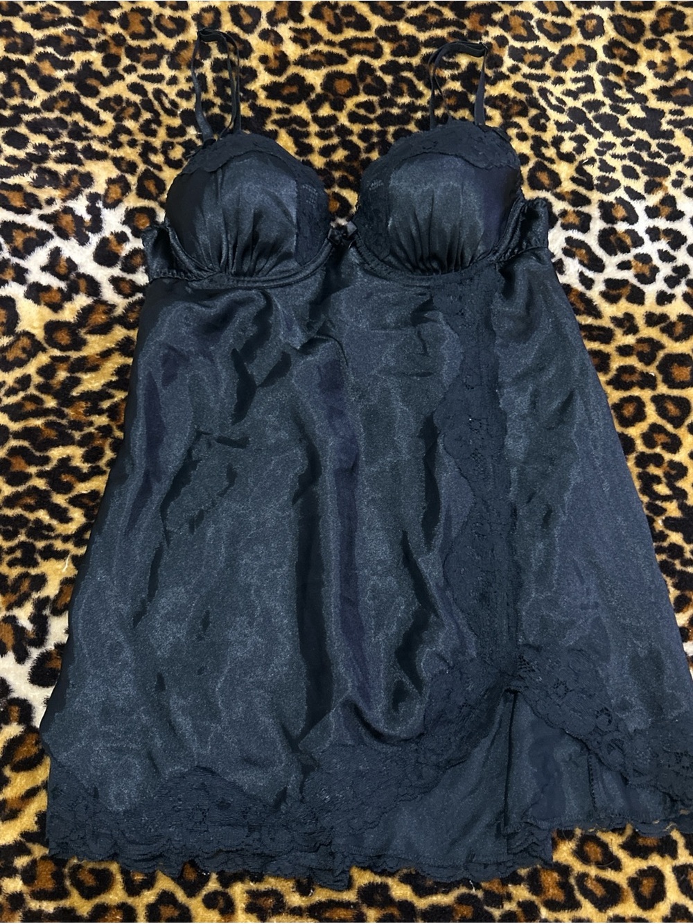 Black Lace Babydoll Slip Lingerie